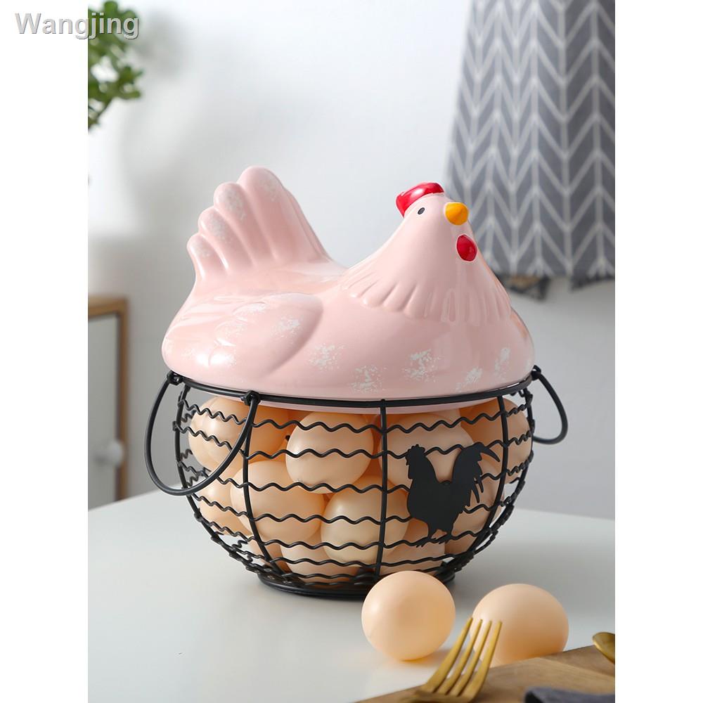 ▦☼⊙✨สินค้าพร้อมส่ง ✨ตะกร้าใส่ไข่ Hen Love Eggs แม่ไก่กกไข่ (Ceramic) Nordic Style ตะกร้าเก็บไข่ไก่ ตะกร้าสไตลล์ Minimalข