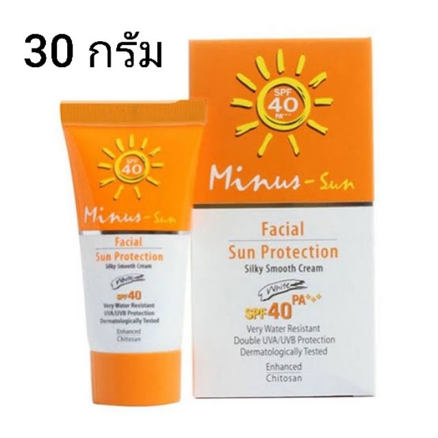ครีมกันแดด  Minus-Sun Facial Sun Protection Silky Smooth Cream SPF40 PA+++