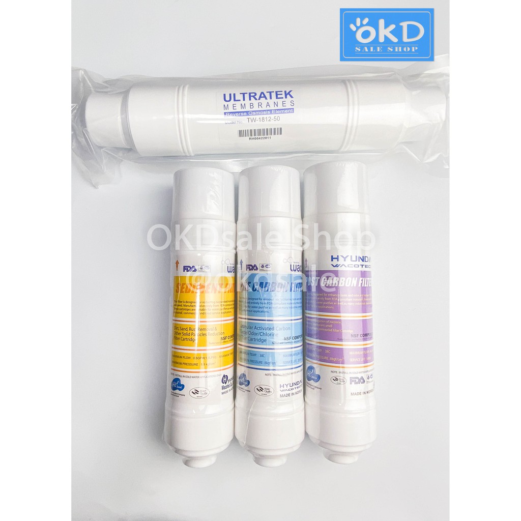 ชุดไส้กรอง พร้อม RO เมมเบรน (Membrane) 50 GPD เปลี่ยนง่าย ได้น้ำสะอาด สำหรับเครื่องตั้งโต๊ะ จาก Hyun