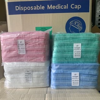 ดูร่า Dura cap หมวกตัวหนอนคลุมผม 50ชิ้น 100ชิ้น หมวกคลุมผมใยสังเคราะห์