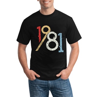 [COD]ขายส่ง เสื้อยืดลําลอง แขนสั้น พิมพ์ลายตลก 1981 40Th สไตล์วินเทจ ของขวัญวันเกิด หลายสี สําหรับผู้ชายS-5XL