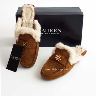 Savanah Faux Fur-Trim Suede Mule (Whiskey/Natural)