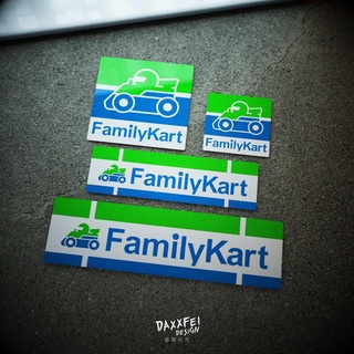 สติกเกอร์ ลาย Familykart Family Kart ป้องกันรอยขีดข่วน แบบสร้างสรรค์ สําหรับตกแต่งรถยนต์