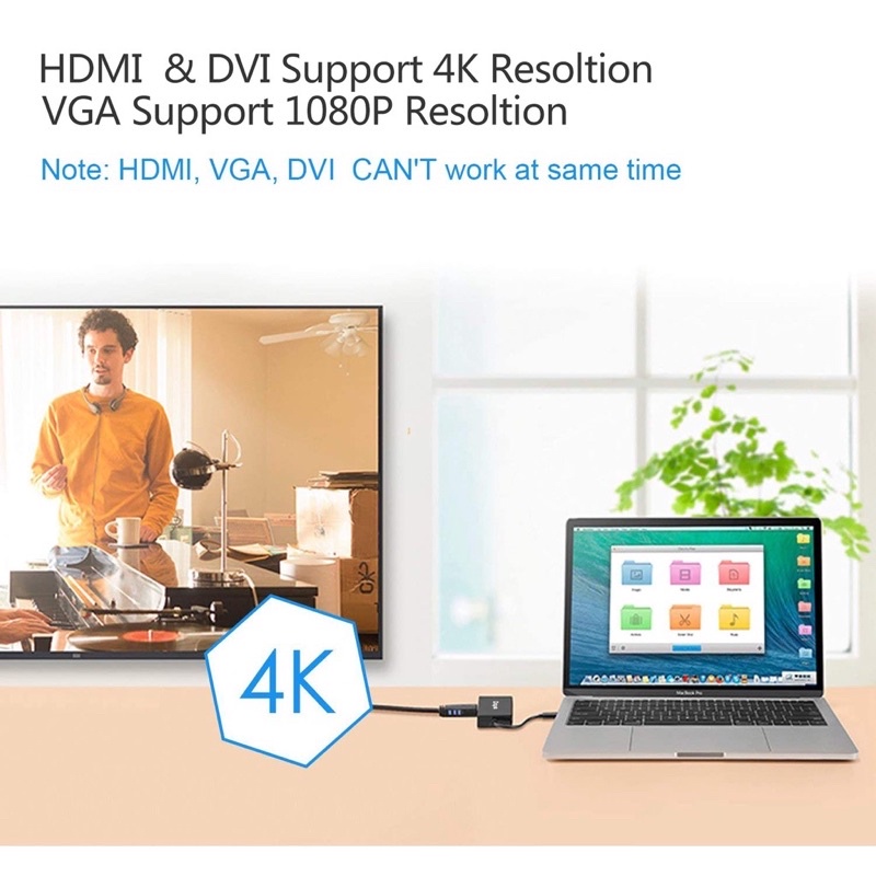 Dope DP-7823 Mini DisplayPort to HDMI DVI VGA Adapter #8