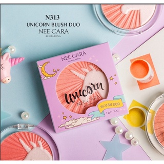 ⚡FLASH SALE⚡♡พร้อมส่ง NEE CARA UNICORN BLUSH DUO N313/บลัชออน แพคเกจยูนิคอร์น