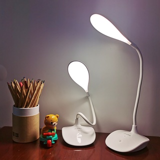 LED สามความเร็ว Touch Dimming โคมไฟอ่านหนังสือ USB ชาร์จ Plug-in สีขาว WARM Eye Protection นักเรียนชาร์จไฟตาราง