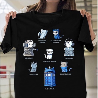 เสื้อยืด พิมพ์ลาย Doctor Whos Tardipaceship Cat Boxing Sport Fight สําหรับผู้ชาย