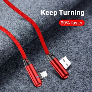 [ 1 ชิ้นสายชาร์จอย่างรวดเร็วสายเคเบิ้ลข้อศอกคู่ [Type-C Usb สายเคเบิ้ลสําหรับโทรศัพท์มือถือ Android]