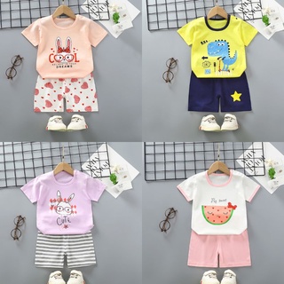 (พร้อมส่ง) เสื้อผ้าเด็ก ชุดเซ็ตเด็ก ชุดเด็ก ชุดนอนเด็ก แขนสั้น ขาสั้น ครบชุด