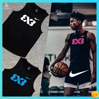 เสื้อบาสผู้หญิง เสื้อบาส ใหม่ 3V3 VEST FIBA ​​International Basketball สาม -to -to -Three ม.asters 3x3 Sports Boat Warm -Up American แขนเสื้อ T -shirt