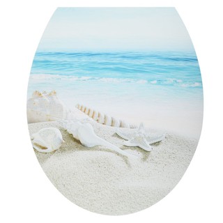 ฝารองนั่ง ฝารองนั่ง DUROPLAST EMBOSSED UV-3604 ลายทะเล อะไหล่ห้องน้ำ ห้องน้ำ TOILET SEAT MOYA UV-3604 BEACH VIEW