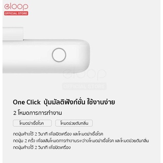 Eloop X1 เครื่องอบโอโซน สำหรับฆ่าเชื้อ ดับกลิ่น สำหรับตู้เย็น โอโซน ฟอกอากาศ แบคทีเรีย ใช้งานนาน30วันต่อการชาร์จ 1 ครั้ง