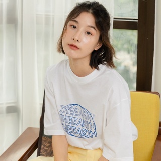 【NEW】AMITY- EARTH EARTH oversize เสื้อสีขาว เสื้อโอเวอร์ไซส์ เสื้อโอเวอร์ไซต์
