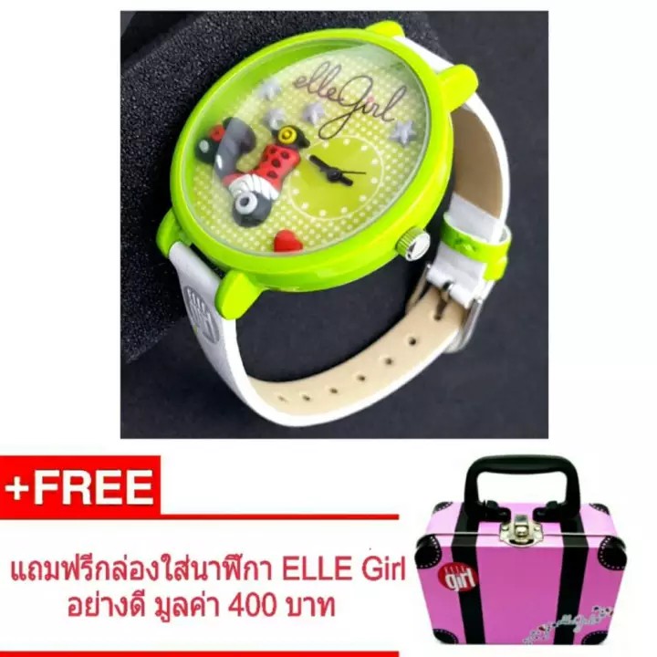 ELLE Girl นาฬิกาข้อมือผู้หญิง แบรนด์ดังจากฝรั่งเศส ออกแบบแนวแฟชั่น น่ารัก ทันสมัย รุ่น GW40073S01X - ( สีเขียว )