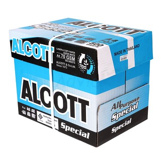 A4 70G ALCOTT (5รีม/กล่อง) กล่องฟ้า