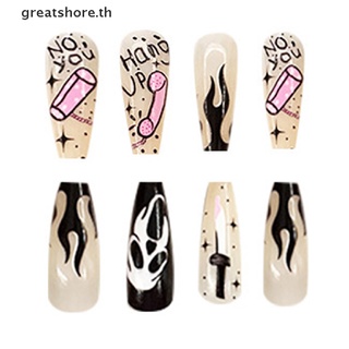 Greatshore เล็บปลอม ลายฮาโลวีน แบบกดติดเล็บ 24 ชิ้น TH