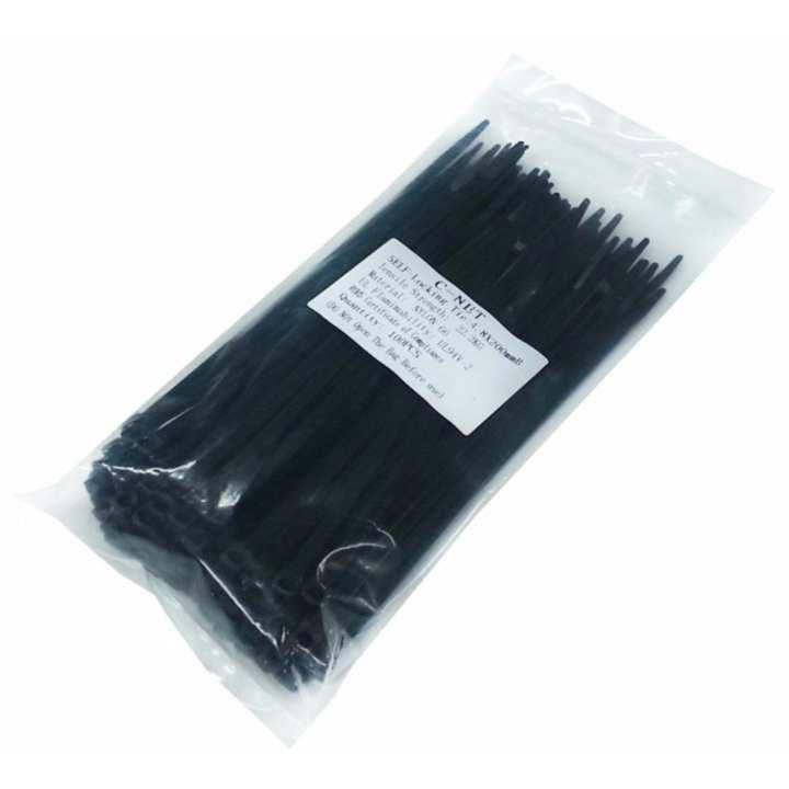 สายรัด Cable Ties สีดำ ยาว 8 นิ้ว (แพ็ค 100 เส้น)