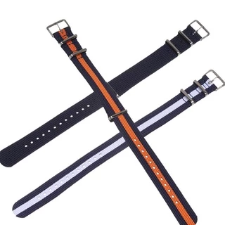 PULSEE 18 20 22 มม.ไนลอนทอผ้าสร้อยข้อมือทนทานผู้หญิง Man ปรับ Loop Watchband