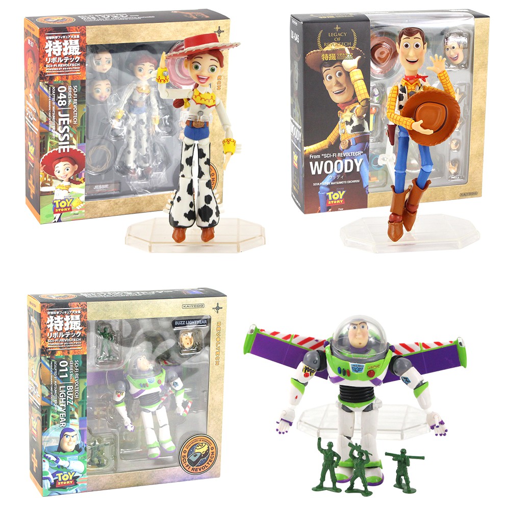 Sci-Fi Revoltech Toy Story 048 Jessie / LR-045 Woody / 011 Buzz Lightyear PVC Action Figure ของเล่นส