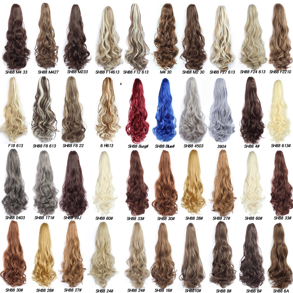 วิกผมหางม้าสังเคราะห์ แบบยาว ทรงหลวม สีดํา สีน้ําตาล สําหรับผู้หญิง