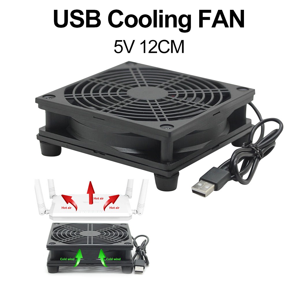 12 ซม. 5V แหล่งจ่ายไฟ USB TV Set-Top Box Router หม้อน้ํา Cooler Air Cooling Fan