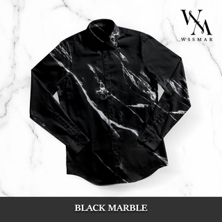 เสื้อเชิ้ตแขนยาวลายหินอ่อน(สีดำ):Black Marble Shirt (Long-sleeved)