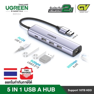 UGREEN รุ่น 60554 Hub 5 in 1 USB A Multifunctional Hub Docking Station Adapter พร้อม 3 x USB3.0 speed up to 5Gpbs