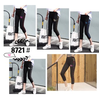 Legging 8721 กางเกงเลคกิ้ง 5 ส่วน กางเกงโยคะ กางเกงกีฬา กางเกงออกกำลังกาย อ้วน อวบใส่ได้