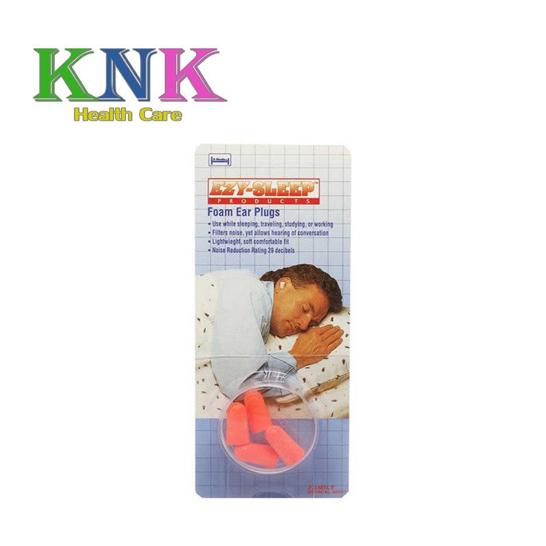 EZY-SLEEP Foam Ear Plugs ที่อุดหูแบบโฟม 1 แพ็ค 2คู่