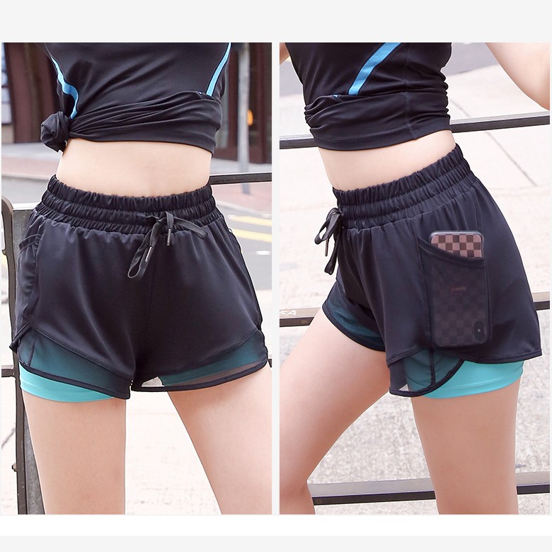 (5XL-XL) กางเกงวิ่งขาสั้นผู้หญิง ไซส์ใหญ่ คนอ้วน สาวอวบ พลัสไซส์ ออกกำลังกาย มีซับใน กระเป๋าข้าง iRunmall #PS39 - รูปที่ 5