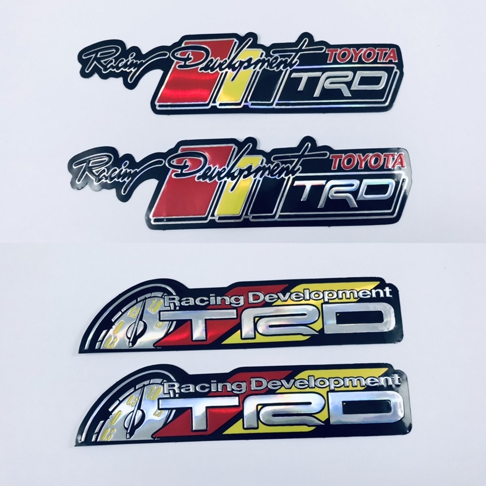 สติ๊กเกอร์ TRD Toyota Racing Development สติกเกอร์ [4ชิ้น] JDM Foil Stickers Car 3D นูน แต่งรถ Vios Yaris Vigo Fortuner