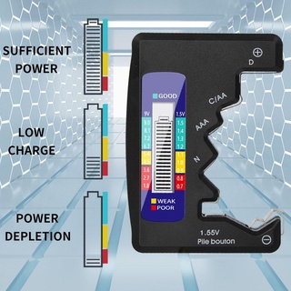 💥พร้อมส่งในไทย💥 Digital Battery Tester Battery Capacity Detector For C/D/N/AA/AAA/9V 6F22 Batteries /1.55V button cell