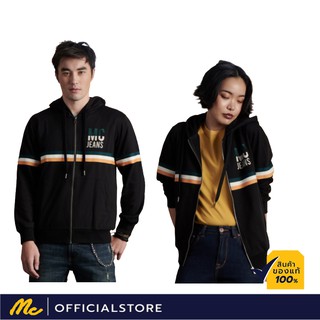 Mc JEANS เสื้อคลุม มีฮู้ด สีดำ เสื้อกันหนาว ผ้าคอตตอน ผ้านุ่ม เสื้อ ฮู้ด mc ใส่สบาย MJHP038