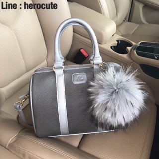 KEEP Grey two tone  leather Pillow bag ส่งฟรีEMS