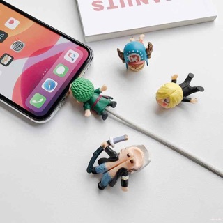 One Piece Cable Bite Protector Cartoon iPhone USB Cable Orgnizer Winder For OPPO Samsung