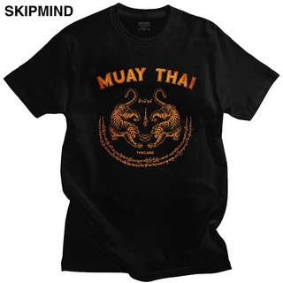 เสื้อยืดสีขาวเสื้อยืดแขนสั้น ผ้าฝ้าย แบบนิ่ม พิมพ์ลาย Sak Yant Tattoo Kickboxing Thailand สําหรับผู้ชายS-4XL