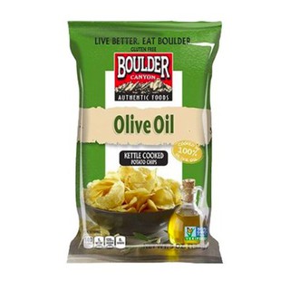 Boulder Canyon Olive Oil Kettle Chips 142g. โบลเดอร์ แคนยอน เคตเทิลน้ำมันมะกอกชิปส์ 142 กรัม