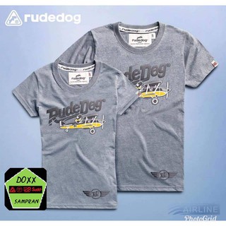 rudedog  เสื้อคอกลม  ชาย หญิง รุ่น Airlineสีเทาอ่อน