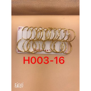 H003-16ต่างหูทองห่วงไม่ลอก ไม่ดำ