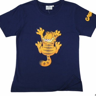 เสื้อยืดพิมพ์ลายแตงโมเสื้อยืดคอกลม การ์ฟิล์ด ลายGARFIELD เกาะเสื้อS-3XL