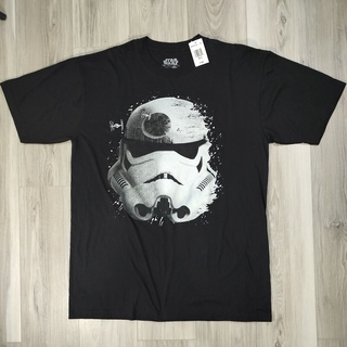 เสื้อยืดคอกลมเสื้อยืดแขนสั้น ผ้าฝ้ายแท้ พิมพ์ลายกราฟฟิค Star Wars สีดํา สําหรับผู้ชายS-4XL