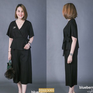 Granddesignplus BB3065**สีดำ*Size L รอบอก 40" ชุดเซ็ทพรีเมี่ยมลินินสีพื้น