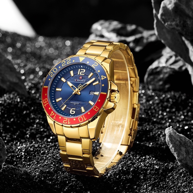นาฬิกาโทรศัพท์ นาฬิกา casio Super Gold [เครื่องไทยประกันศูนย์] Naviforce นาฬิกาผข้อมือผู้ชาย ของแท้ประกัน 1 ปี