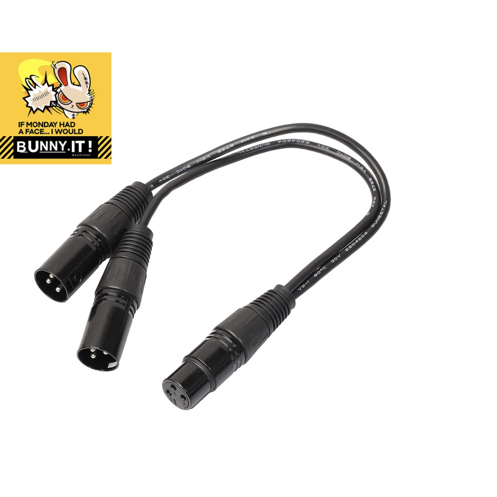 3-PIN XLR หญิงแจ็ค DUAL 2 เสียบชาย Y Splitter สายเคเบิลอะแดปเตอร์ 1ft 3P XLR สายไฟสายไฟสำหรับไมโครโฟน