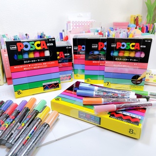 Uni Posca Paint Marker (เวอร์ชั่นญี่ปุ่น) แบบเซ็ต บรรจุในกล่อง มีให้เลือก 6 เซ็ต