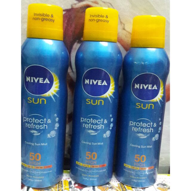 สเปรย์กันแดด Used Nivea Sunscreen sun care cooling Clear spray  สเปรย์กันแดด สูตรเย็น