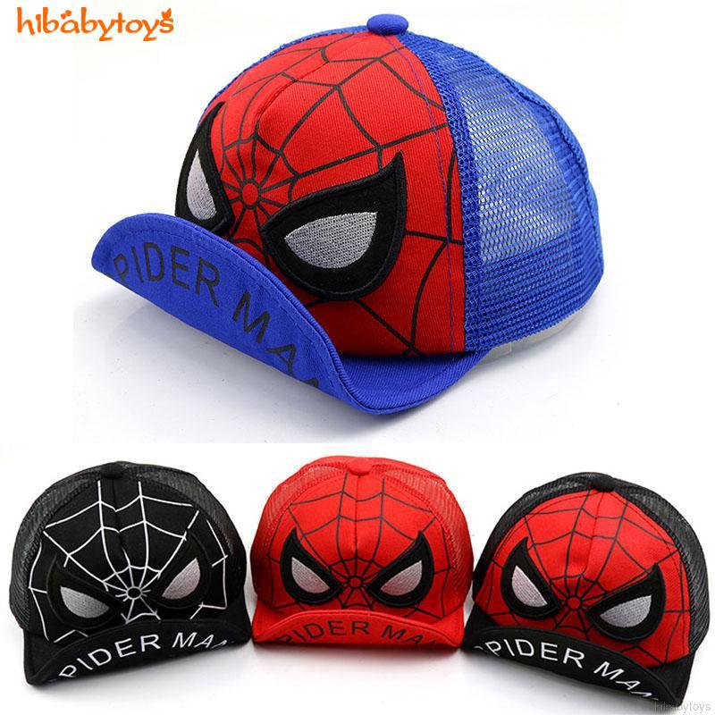 🚚 COD💐【พร้อมสต็อก】 หมวกเบสบอลลายการ์ตูน Spiderman สามารถปรับได้สำหรับเด็ก