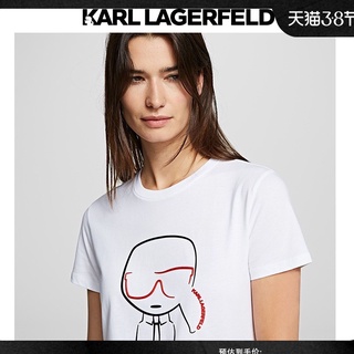 [S-5XL]เสื้อยืดแขนสั้นลําลอง ผ้าฝ้าย พิมพ์ลายโลโก้ Karl La g e r f e l d แฟชั่นสําหรับผู้ชาย และผู้หญิง