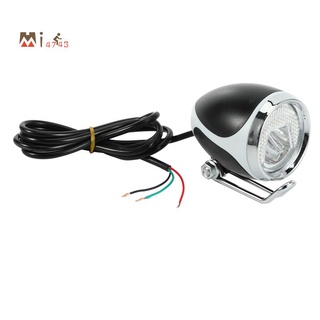 ไฟหน้าจักรยานไฟฟ้า LED 24V 36V 48V พร้อมแตร สําหรับสกูตเตอร์ รถจักรยาน MTB