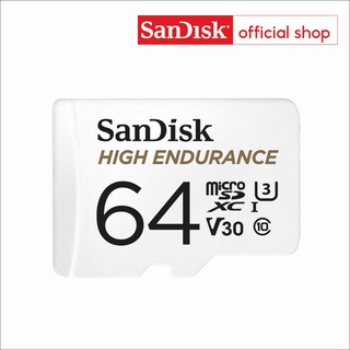 SanDisk High Endurance microSD 64GB (SDSQQNR-064G-GN6IA) สำหรับกล้องวงจรปิด ความเร็วสูงสุดอ่าน 100 MB/s เขียน 40 MB/s